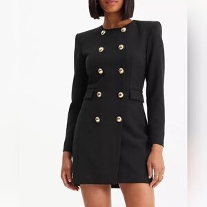 NWT Express black and gold button dress sz S